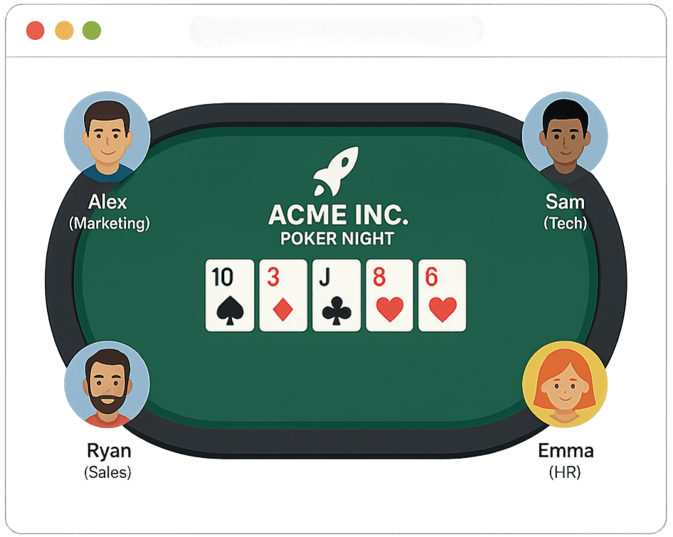 Private online poker table for playing with friends