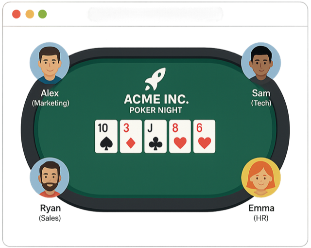 Branded virtual poker table